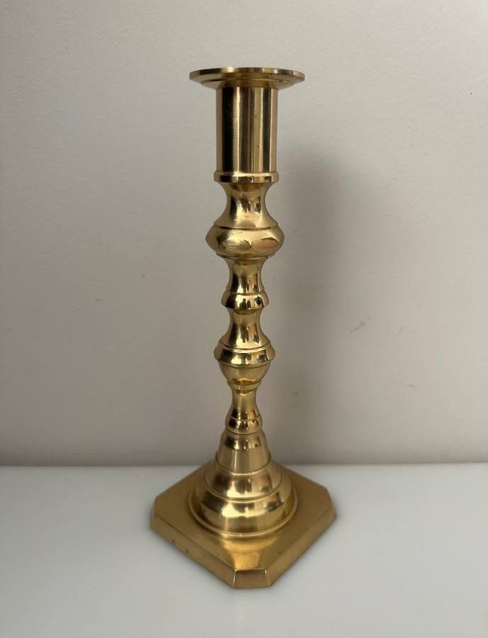 Vintage Brass Candlestick Candle Holder Made In Japan