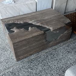 Concrete stainless steel coffee table
