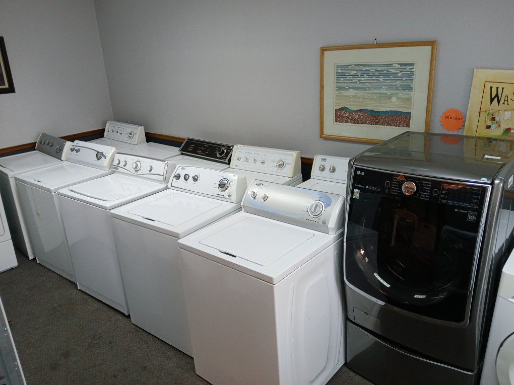 Washer, Dryer, Refrigerator, Stove