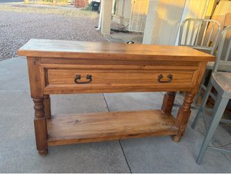 Pine wood  rustic entry table
