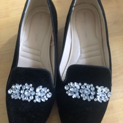Black Velvet Dress Shoes .. 8 1/2 