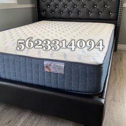New Queen Espresso Bed W/New Mattress 