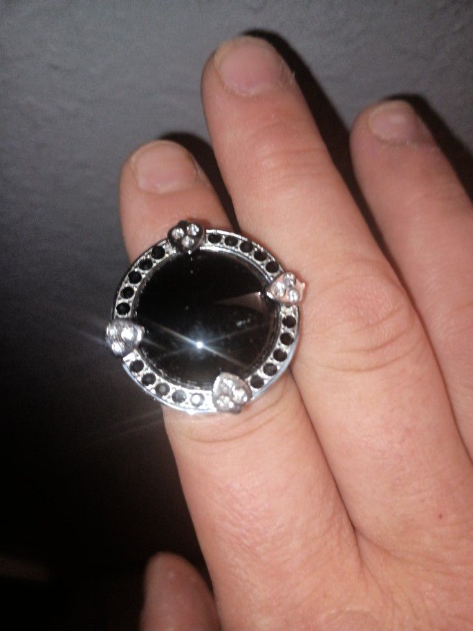 Black Spinel Ring Size 7