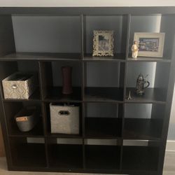 Espresso Decorative Cube Storage Shelf