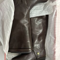 Brand new Coach brown leather boots size 7.5