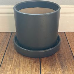 Matte Black Flower Pot