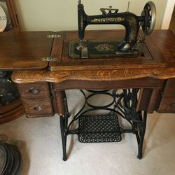 Vintage New Home Treadle Sewing Machine 