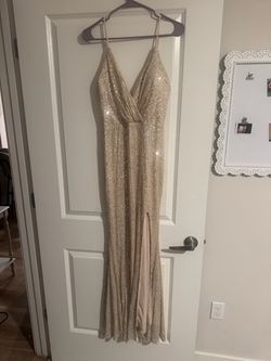 Gold Sequin Maxi Formal Gown