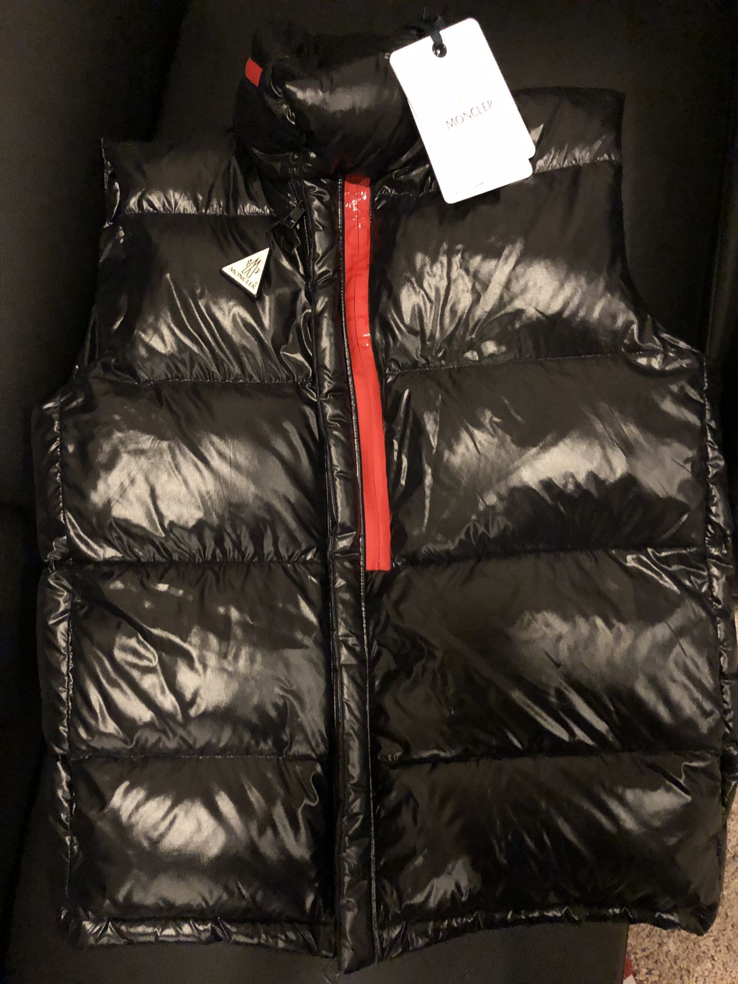 Moncler bubble vest black size large