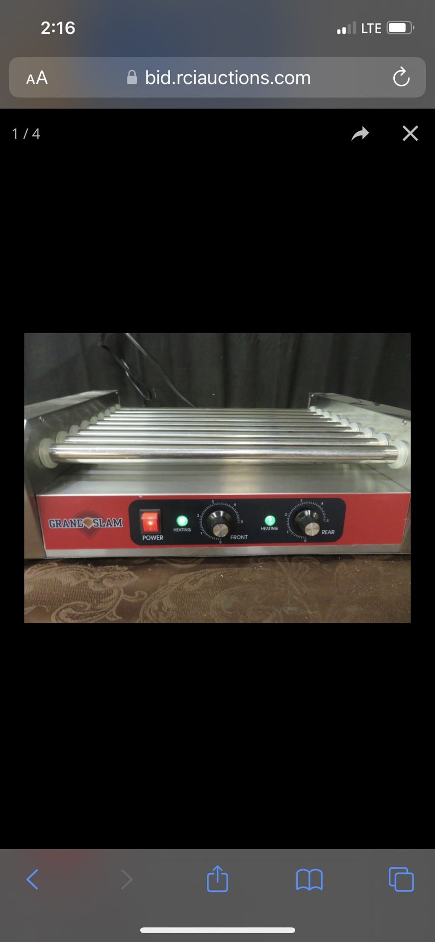 Commercial Grade Grand Slam Hot Dog Roller - Great Condition