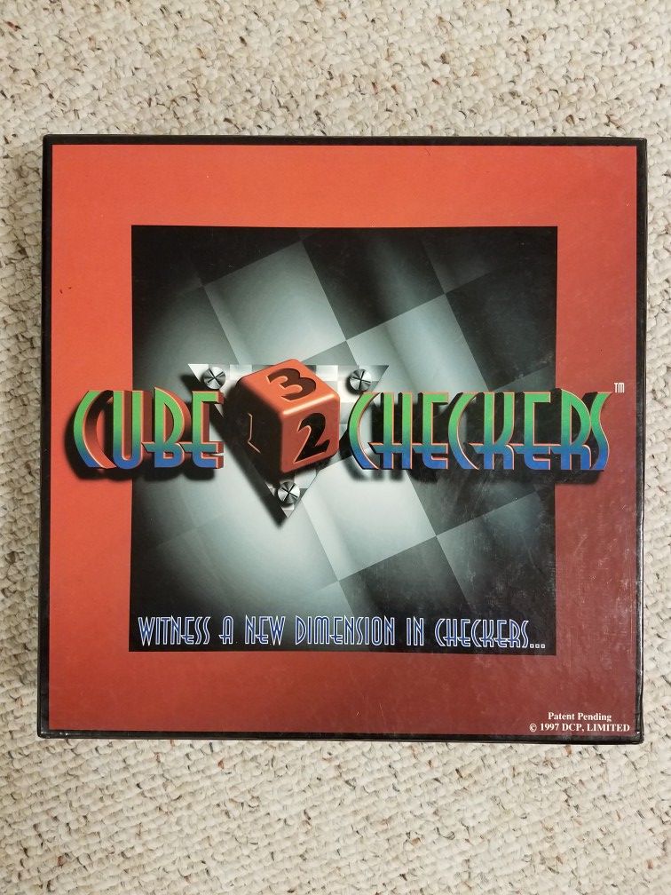 Vintage Cube Checkers Board Game