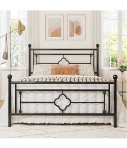 Black  Queen Victorian Bed Frame