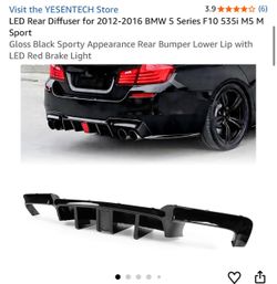 BMW F10 5 Series Gloss Black LED Rear Diffuser