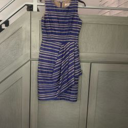 Lela Rose Blue Striped Dress Size 4