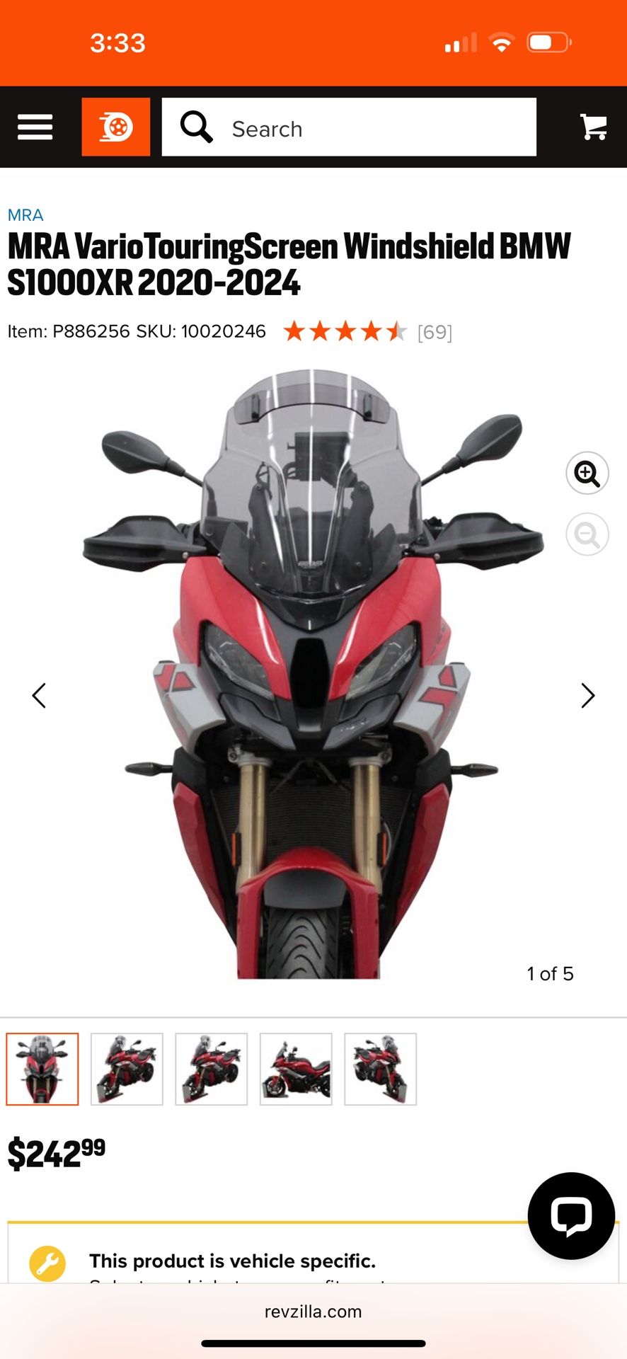 MRA VarioTouringScreen Windshield BMW S1000XR 2020-2024