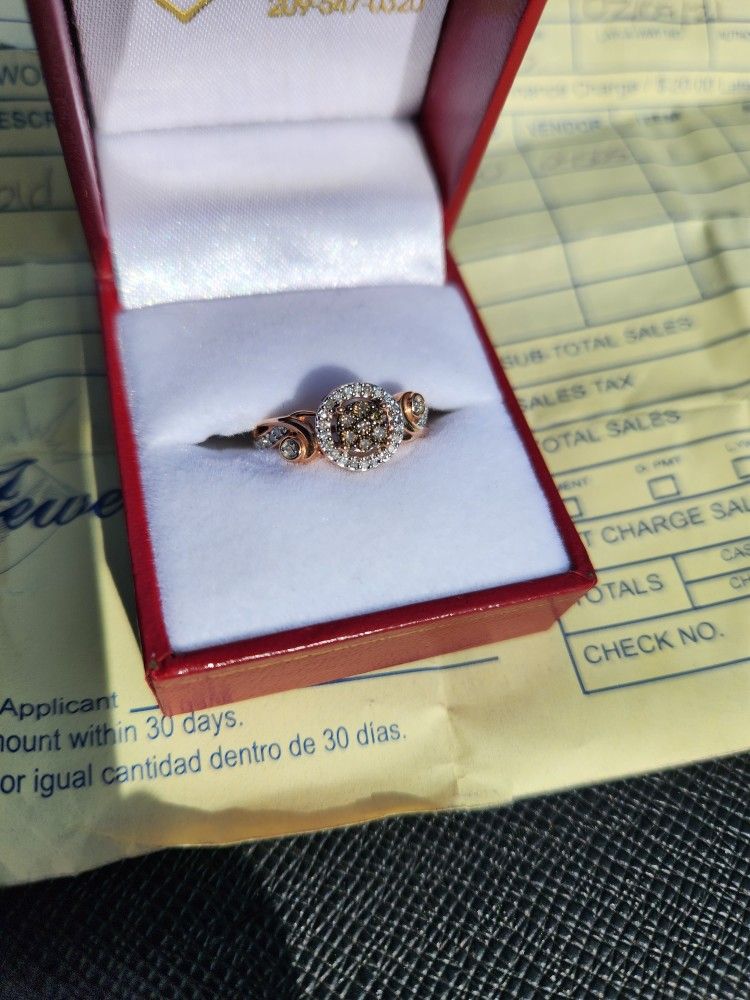 Rose Gold Ring Chocolat Diamond Real