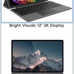 2-in-1 Laptop/Tablet (2025), Windows 11 PC with Magnetic Keyboard, 12” 2K FHD IPS Touchscreen Display, 4-core N95, 12GB DDR5 RAM 512GB SSD, 2 Stereo S