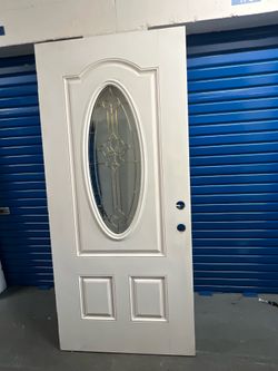 36x79 exterior door fiberglass with oval glass insert