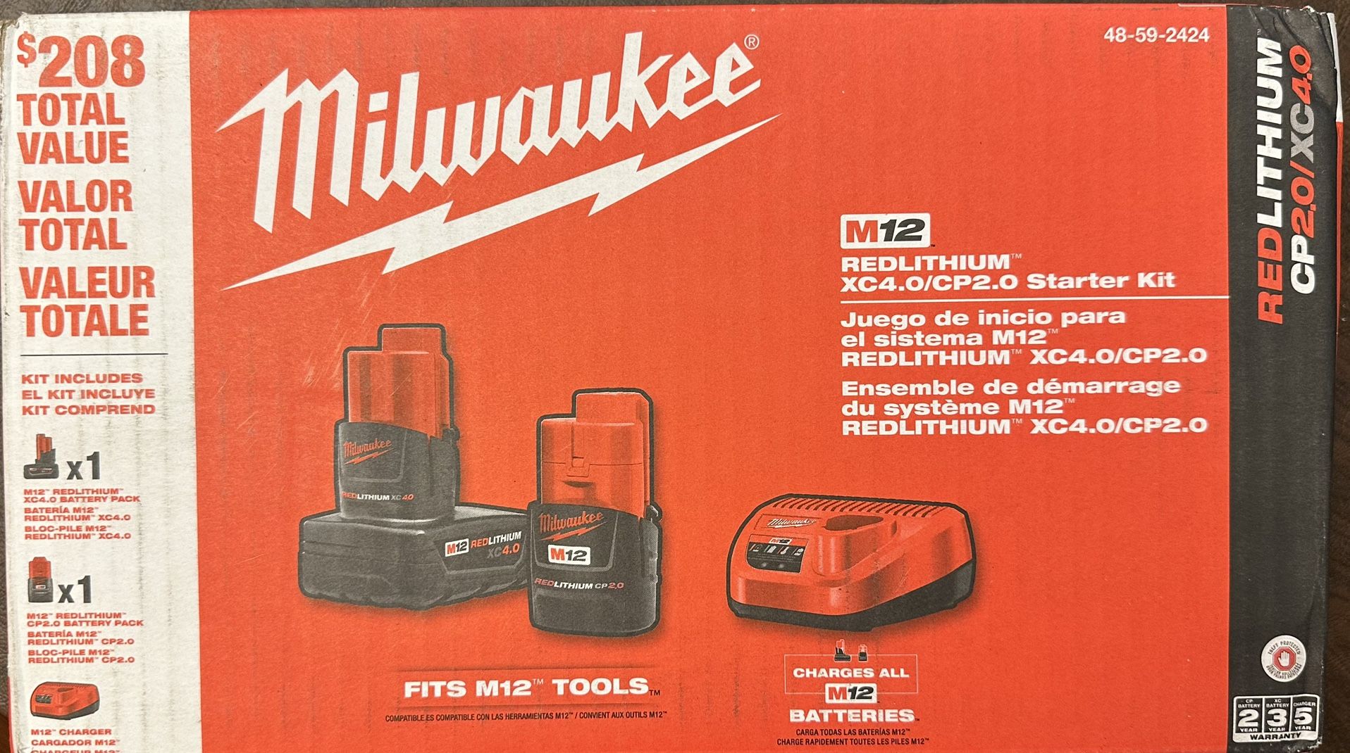 M12 12-Volt Lithium-Ion 4.0 Ah and 2.0 Ah Battery Packs and Charger