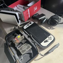 Nintendo Switch OLED White w 256g memory card and more