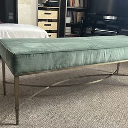 Bed brass ottoman green color