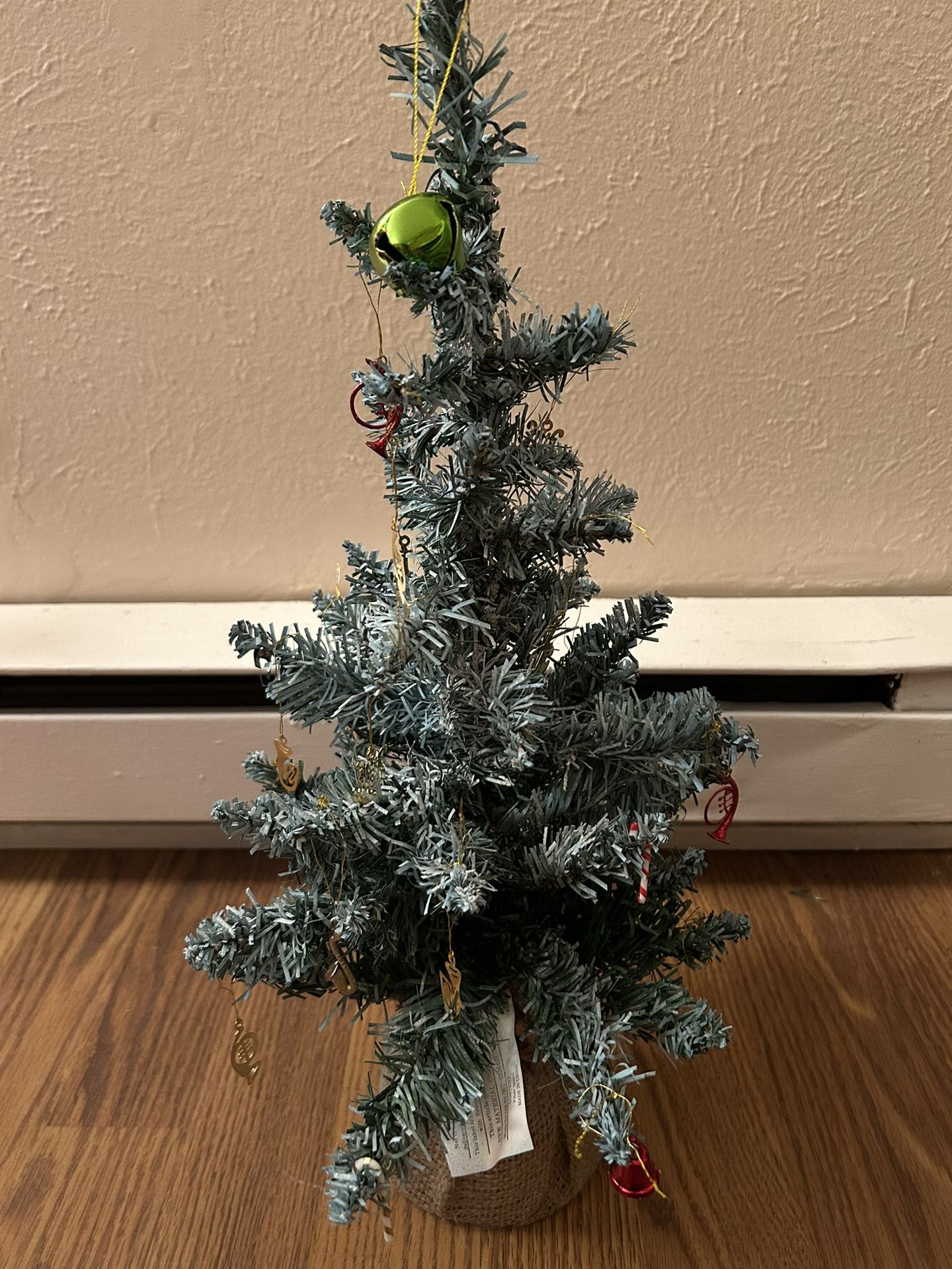 Snowy Pine Tree With Burlap Base