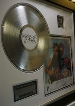 Kendrick Lamar Signed Platinum Plated LP Framed Display w/ COA