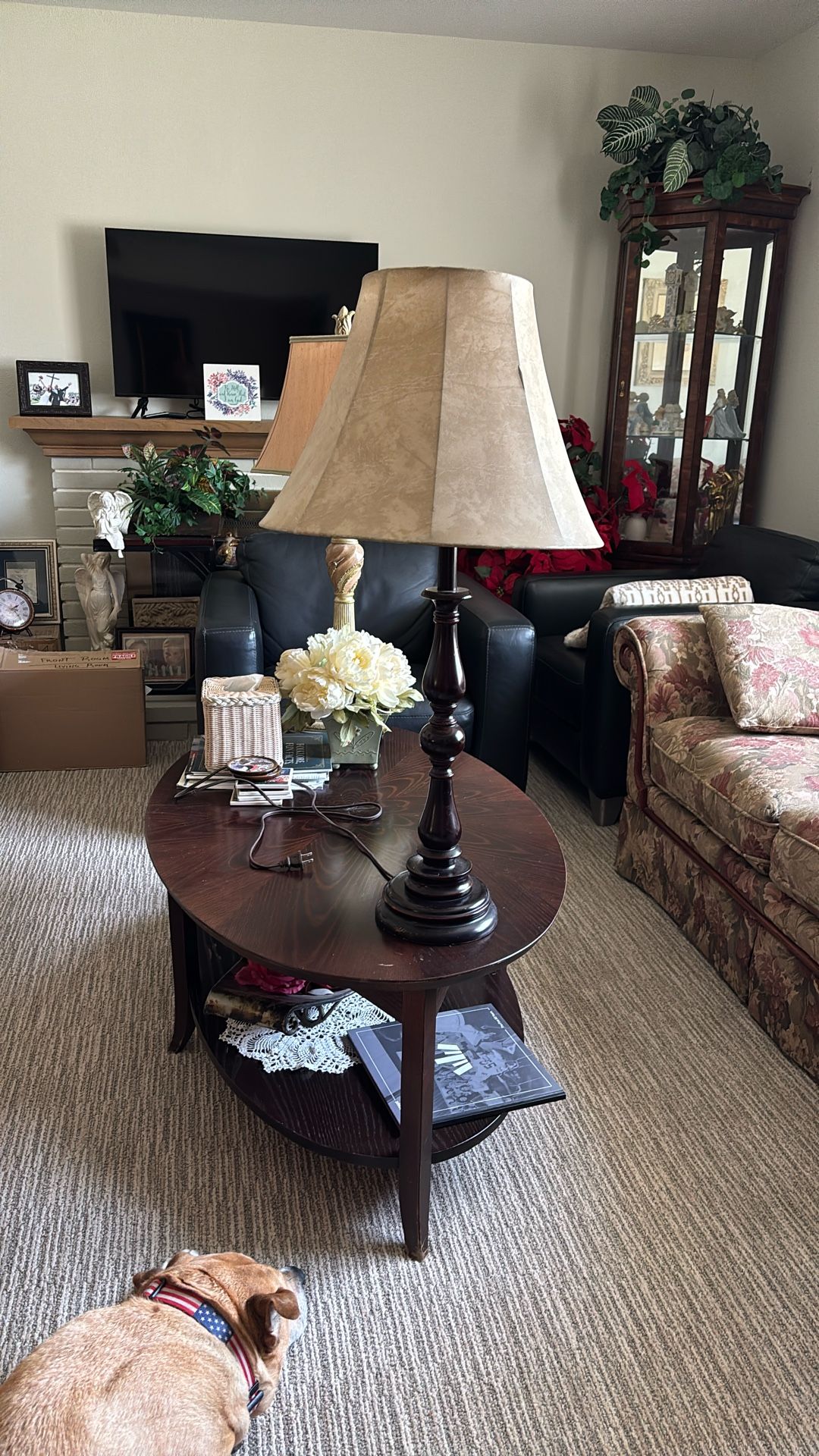 two table lamps with shades 