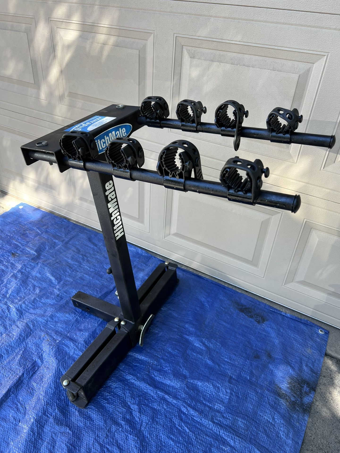 Like New HitchMate glideAWAY Bike Rack Holds 4 Bikes securely to your