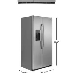 GE 21.9 cu. ft. Side by Side Refrigerator in Stainless Steel, Counter Depth