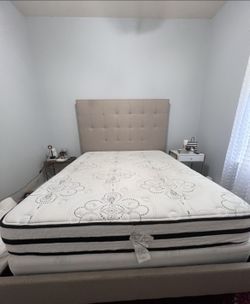 Bed Frame, Box Spring And Headboard Set