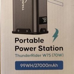 Portable Power Bank with AC Outlet 99.9Wh 27000mAh Laptop Charger, External Battery Pack 110V 70W Portable Power Station for Travel, Camping, Office, 