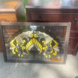 36 by 24 Stain glass hanging Mosaic, Wood Frame, $20