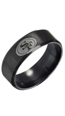 San Francisco 49ers Black Stainless Steel Ring