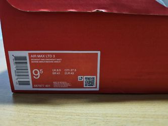 NIKE AIR MAX LTD 3 Midnight/Midnight NIB Size 9.5