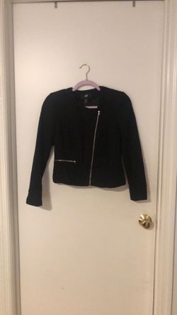 H&M Black Moto Jacket with Gold Zippers