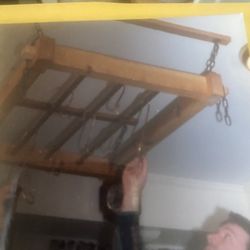 Pot Rack Copper Hard Wood