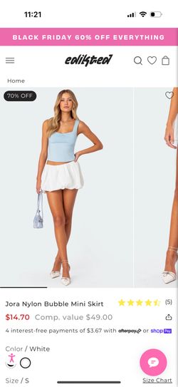 White Mini Puffed Skirt