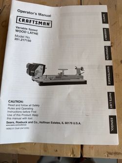 Craftsman 15” Variable Speed Wood Lathe & tools