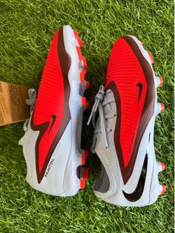 Youth 4.5 Nike Phantom 6 Low Pro FG Red Blue Soccer Cleats HM9204-400