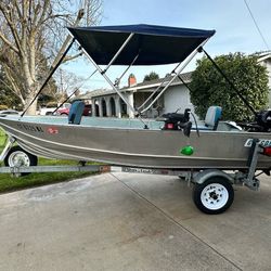 1984 13’4” Gregor Aluminum Boat and Trailer With FOUR STROKE MOTOR