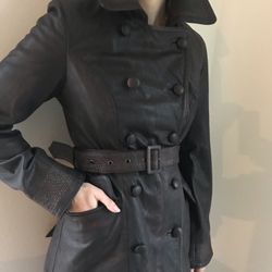 John Varvatos Leather Coat