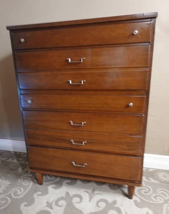 Midcentury 6 Drawer Wood Dresser - Delivered

