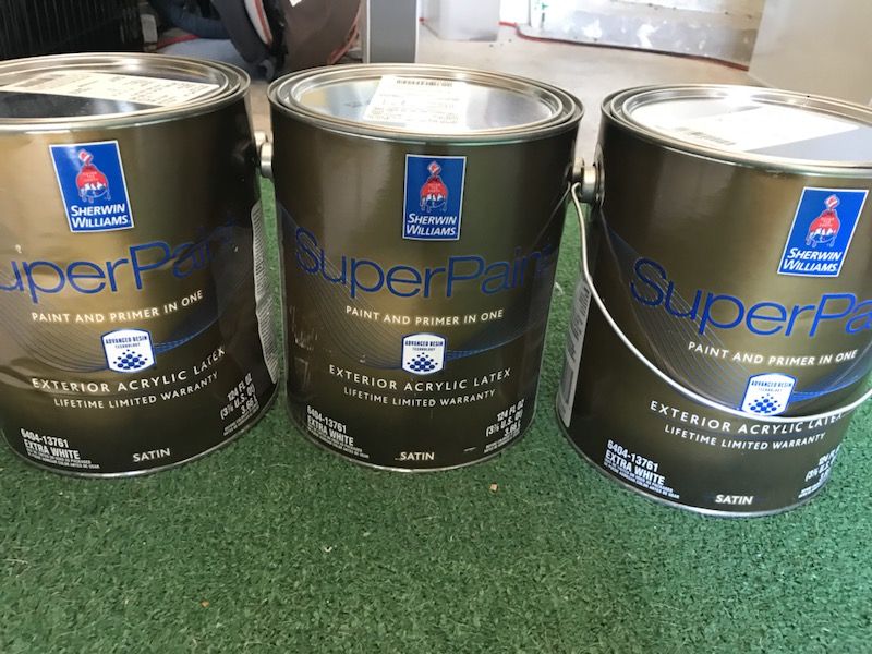 Super paint by Sherwin Williams “color match” Yuma Sand 3 gallons Satin Exterior