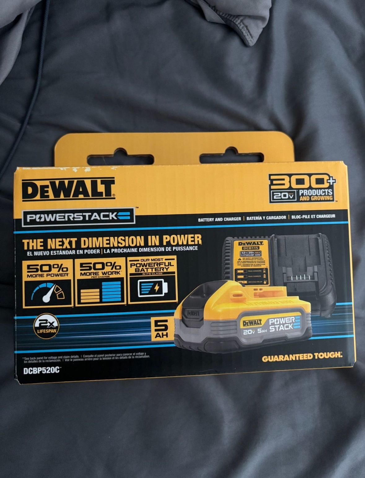 DEWALT 20V MAX XR POWERSTACK Lithium-Ion Battery Starter Kit with 5.0Ah Battery and Charger