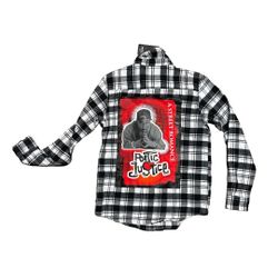 NWT Chemistry White & Black Plaid Tupac Flannel Shirt Mens Size Med Poetic Justice