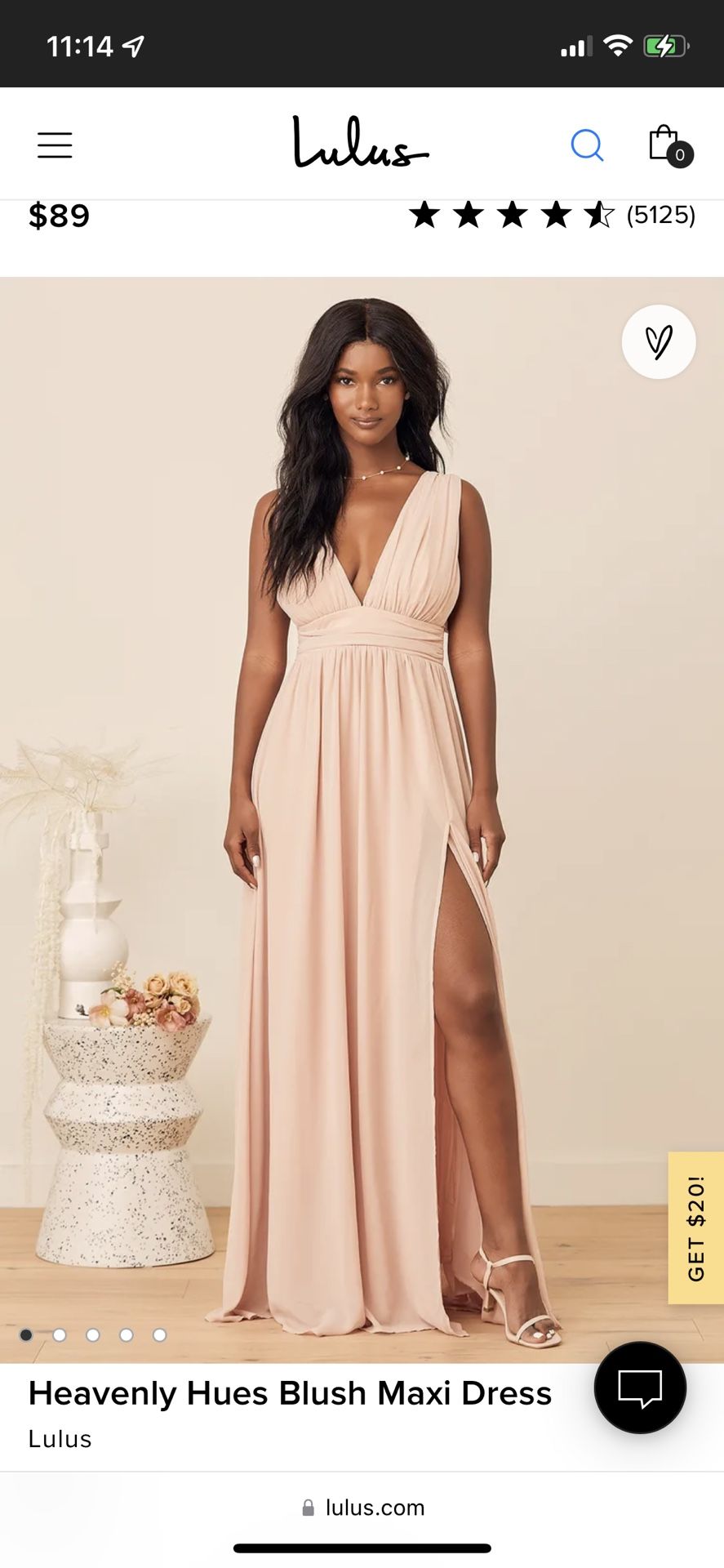 Lulus Blush Maxi Bridesmaid Dress