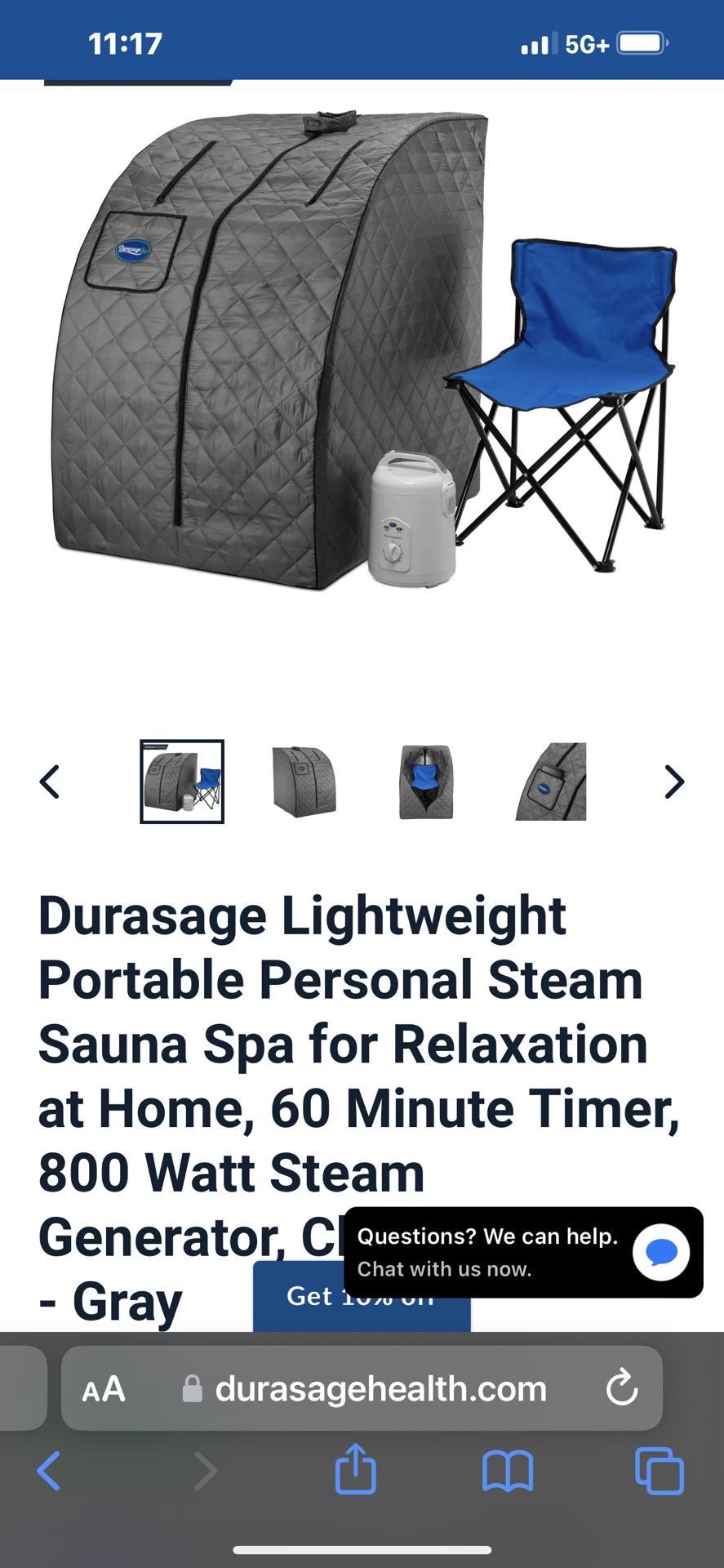 80％以上節約 特別価格Lightweight Personal Steam Sauna by Durasage for Relaxation at  Home, 60 Min好評販売中