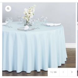 108 Inch Round Table cloths (Baby Blue)