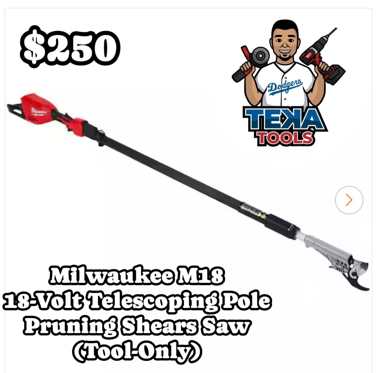 Milwaukee M18 Brushless 18-Volt Telescoping Pole Pruning Shears Saw (Tool-Only)